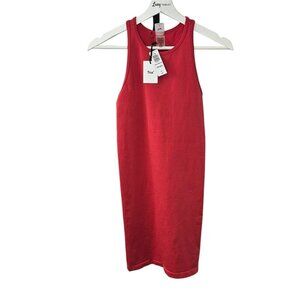 Aritzia TNA Body Kaplan Dress, Seamless, Hibiscus Red, Mini, Tank, Size Small